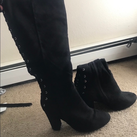 Knee length suede boots - Picture 2 of 6